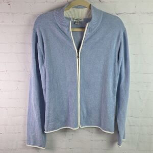 Coldwater Creek Blue and White Knit Sweater